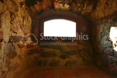 Aged windo from dacian castle