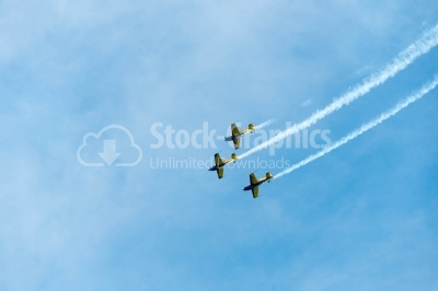 Air stunts performed by the propeller planes