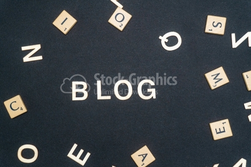 BLOG word written on dark paper background. BLOG text for your concepts
