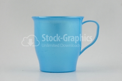 Blue Mug Isolated on White - Stock Image