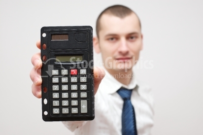 Businessman with a calculator