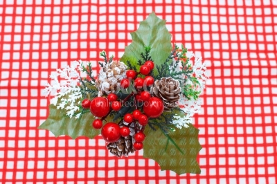 Christmas motif, plant aquifolium - european holly ilex christmas decoration