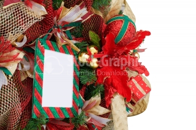 Christmas wreath with place for text on a white background