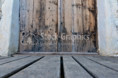 Close up of wooden door