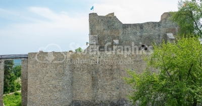 Fortified Medieval building on a hill