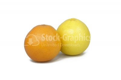 Grapefruits Isolated on White - Stock Image
