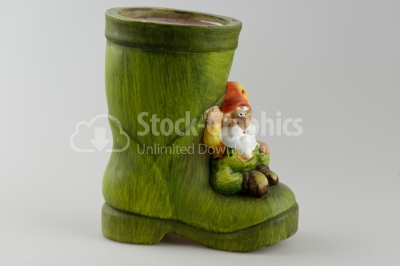 Green pottery boot