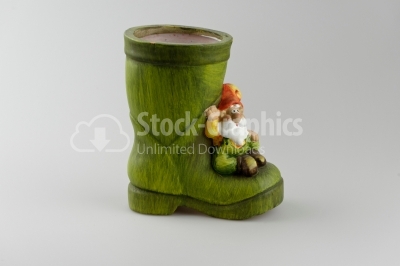 Green pottery boot photo