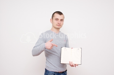 Man holding his organizer 