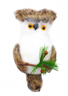 Owl doll on white background