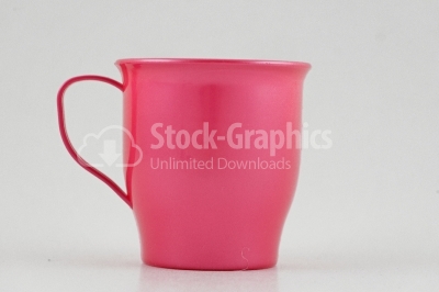 Pink Mug Isolated on White - Stock Image