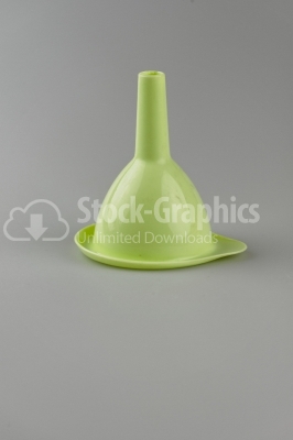 Plastic funnel photo - Stock Image