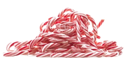 Red and White Mini Candy Canes Stack for Christmas