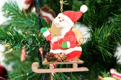 Santa claus on sleigh