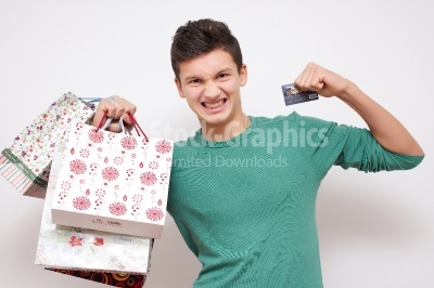 Shoppingman with credit card 