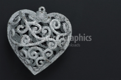 Silver heart ornament
