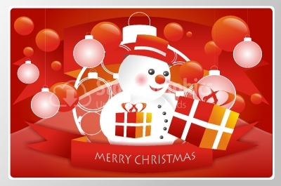 Snowman and snowflake background
