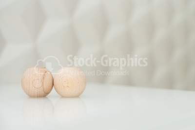 Two balls made of wood