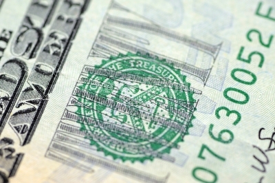 USA dollars on green background