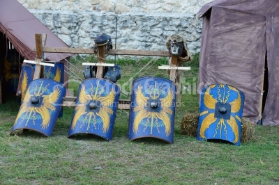 Various roman knight shields