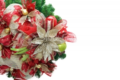 Wreath with decorations for christmas