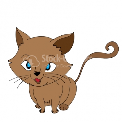 Angry kitten Cartoon - Illustration