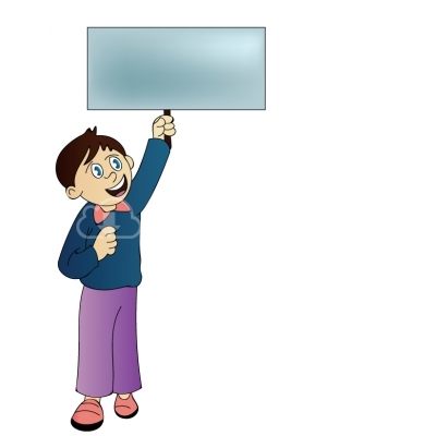 Boy With Sign - Illustration
