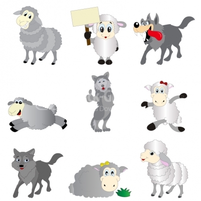 Cartoon animals set - Illustration