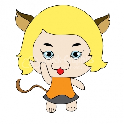 Cartoon cat girl