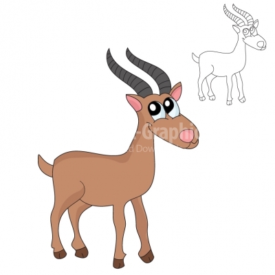 Cartoon Gazelle - Illustration
