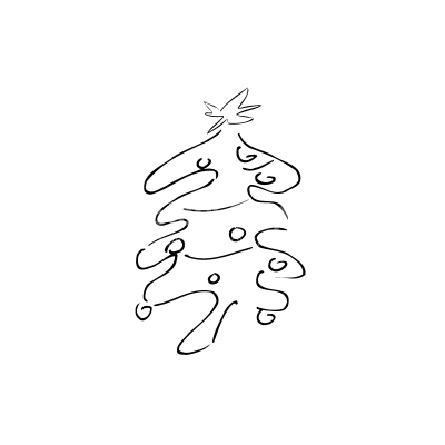 Christmas Tree Doodle Vector Clipart