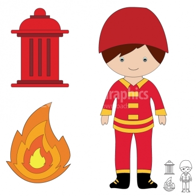 Fireman vector - Illustration
