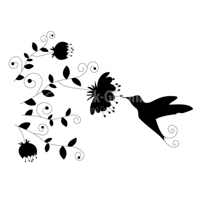 Flowers and bird - Illustration