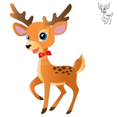 Graceful deer with ribbon