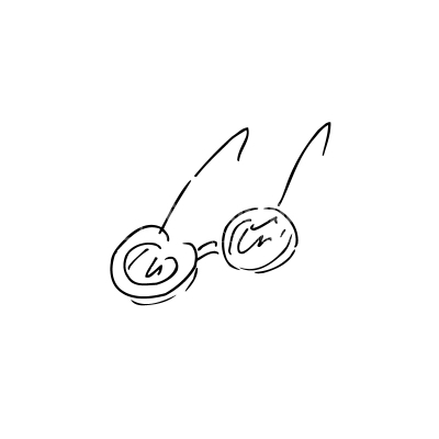 Hand drawn eyeglasses