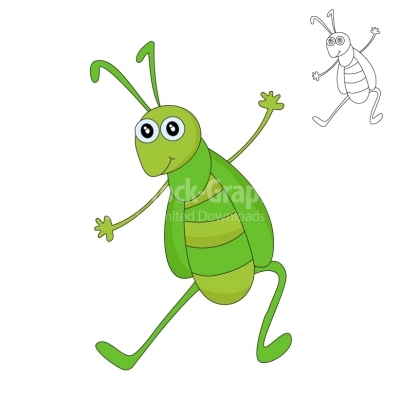 Happy grasshopper - Illustration