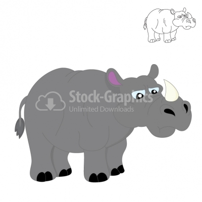 Happy Rhino - Illustration
