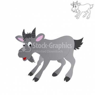 Illustration of a goat on a white background
