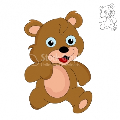 Running teddy bear - Illustration