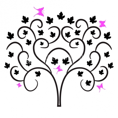 Tree floral ornament - Illustration