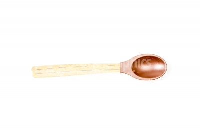  Wooden-silicone spoons on white background.