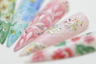 A selection of colourful, individual, hand painted fake finger n