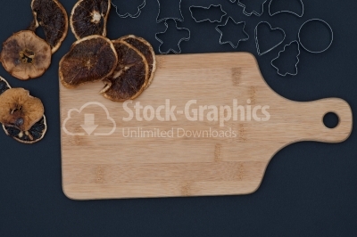 Baking background with dried fruits