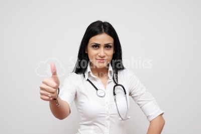 Beautiful female doctor with stetoscope