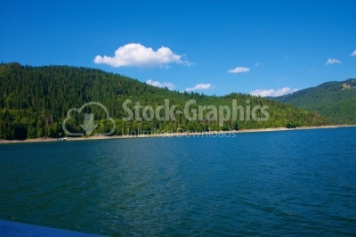 Bicaz lake, Ceahlau mountain, Eastern Carpathians, Moldova, Roma