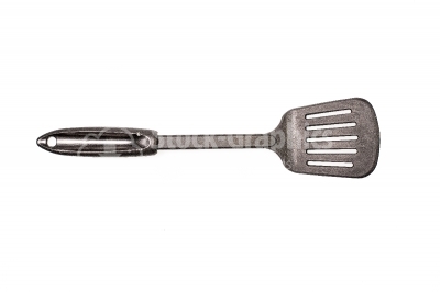 Black plastic spatula isolated