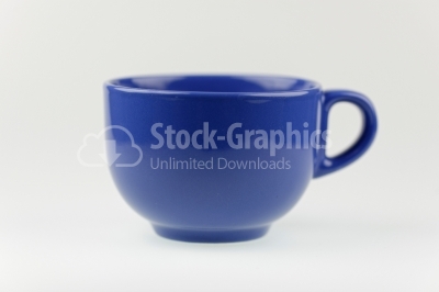 Blue soup bowl on white background