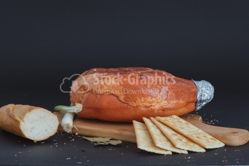 Bread ham and biscuits