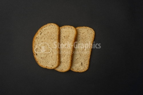 Bread slice on dark background