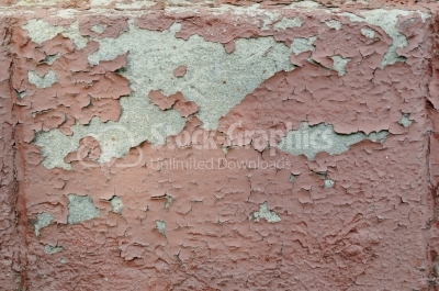 Brick Wall Peeling Paint - Stock Image